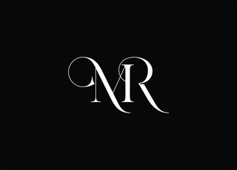 MR Logo Design Vector. Elegant Monogram Logo Design
