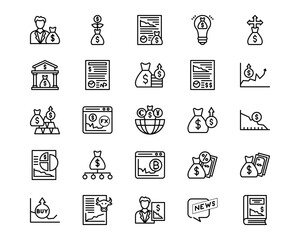 Investing Line Vector Icons