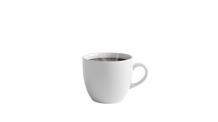 Obraz premium White mug holds hot coffee, has a transparent background. Use for menus, posters, websites, or product staging. PNG available.