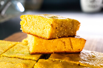 Semolina cake. Homemade cake. Dessert. Food concept.