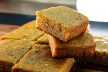 Semolina cake. Homemade cake. Dessert. Food concept.