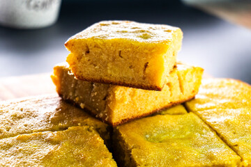 Semolina cake. Homemade cake. Dessert. Food concept.