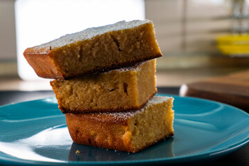 Semolina cake. Homemade cake. Dessert. Food concept.