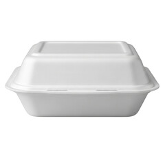 White disposable food container isolated on transparent background