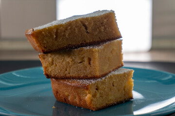 Semolina cake. Homemade cake. Dessert. Food concept.