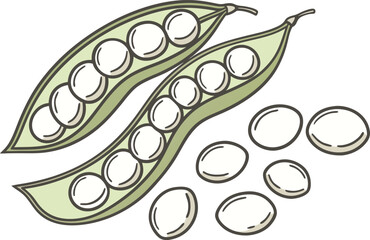 Soybean pods vector illustration healthy food ingredient scalable graphic design agriculture