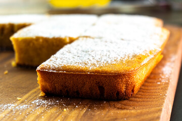 Semolina cake. Homemade cake. Dessert. Food concept.