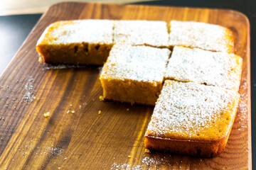 Semolina cake. Homemade cake. Dessert. Food concept.
