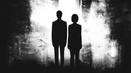 Silhouette couple standing