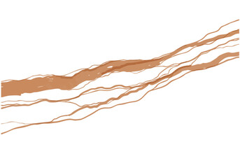 Fototapeta premium Abstract image of interwoven brown veins against a white background. A textured, organic design with a natural aesthetic. Suitable for backgrounds and graphic design.