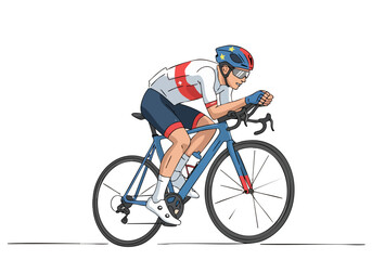 cyclist races drafting another rider embodying the dream of competitive cycling Dynamic action shot with vibrant colors and a focused athlete Suitable for sports fitness and achievement themes