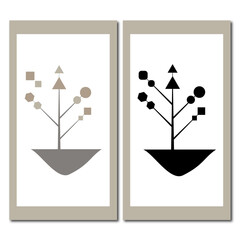 an abstract minimalist plant tree shape wall art symbol of minimalism 