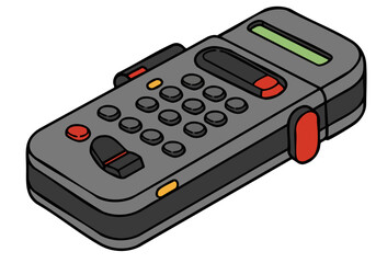 Isometric illustration of a vintage brick phone, showcasing a retro aesthetic. Clean lines and a detailed design make it ideal for tech, nostalgia, or gaming themes.