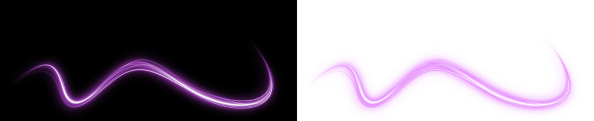 Abstract purple light wave overlay on contrasting black and white backgrounds, creating a dynamic visual effect for creative design projects and artistic compositions