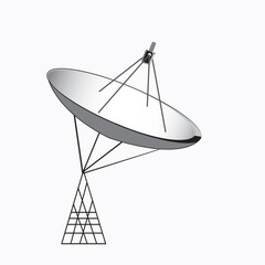 Satellite dish antenna isolated on white background