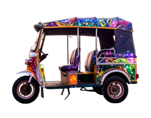 Fantasy Glowing Truck Art Rickshaw PNG