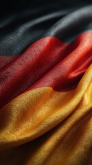 Waving colors of the German flag highlighting its rich history and national identity in a close-up view