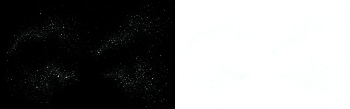 Abstract starry night sky png overlay with shimmering stars on a black background, perfect for creative design projects and enhancing visual storytelling elements