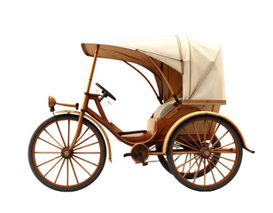 Fototapeta premium Minimalist Retro Rickshaw PNG