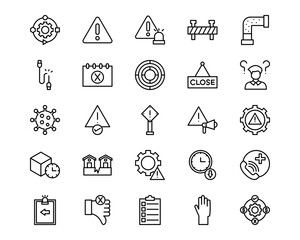 Business Disruption Line Vector Icons
