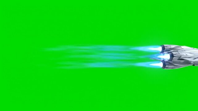 spaceship on a green background