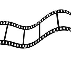 Vintage film strip with perforations and numbers isolated on a transparent background retro cinema.