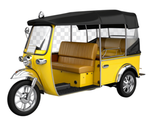 Realistic Yellow Auto Rickshaw PNG