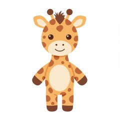 Obraz premium Cute doll character isolated on white background. Adorable toy figure for kids, childhood, and playtime. Flat cartoon vector illustration perfect for baby, gift, and children design concepts.