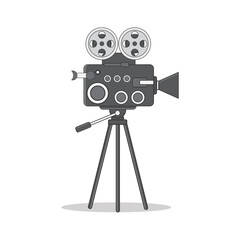 Obraz premium Illustration of an old movie camera design. Classic movie camera.