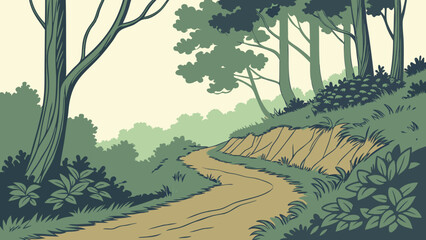 Naklejka premium landscape with trees