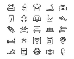 Pilates Line Vector Icons
