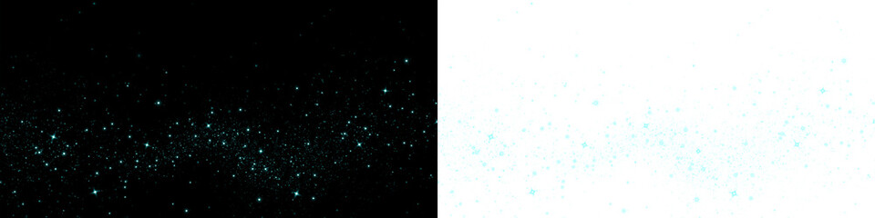 Abstract png overlay featuring sparkling particles on contrasting black and white backgrounds, ideal for creative design projects and enhancing visual storytelling with vibrant textures
