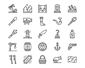 Pirate Line Vector Icons