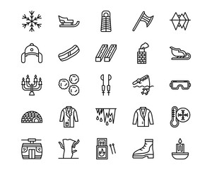 Winter Line Vector Icons