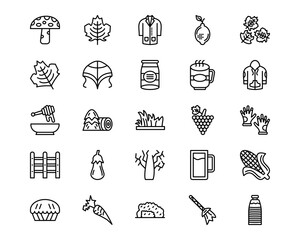 Autumn Line Vector Icons