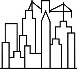 business graph with arrow line art on transparent background