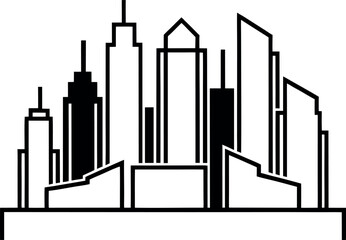 abstract architecture  line art on transparent background