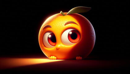 Fototapeta premium Illustration of a 3D cute adorable orange cartoon