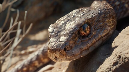 Obraz premium Close-up of a Desert Viper's Head