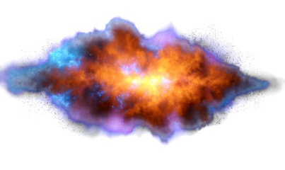 Intense Colorful Particle Cloud Effect Isolate on Transparent Background, cutout, png
