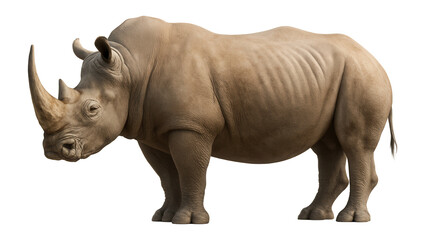 Fototapeta premium Rhinoceros standing in side view.