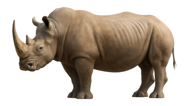 Rhinoceros standing in side view.