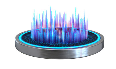 Business Data Projection Hologram Effect for Modern Concepts Isolate on Transparent Background, cutout, png