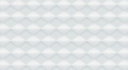 Fototapeta premium Seamless geometric pattern of white diamond shapes with soft shadows and highlights, creating a subtle textured background effect
