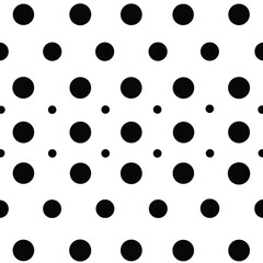 Black Polka Dot Pattern on White Background dots circles