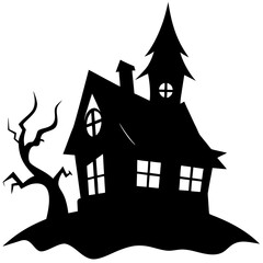 halloween house with bats