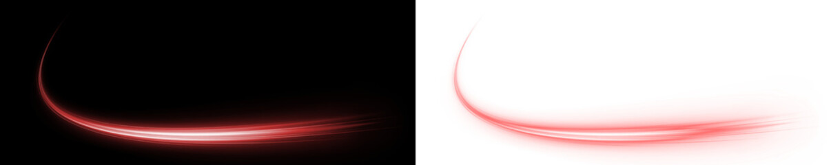 Red light streaks overlay on black and white backgrounds, creating dynamic visual effects for design projects, enhancing creativity and artistic expression