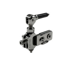 Naklejka premium Adjustable metal clamp, studio shot, black background, industrial design, 3D render