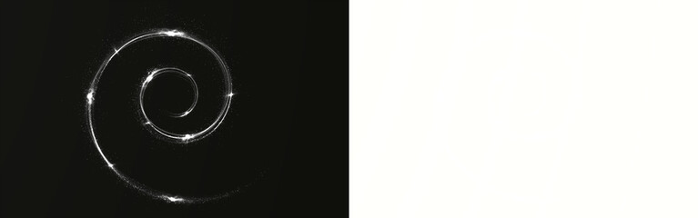 Abstract spiral png overlay with glowing elements on a dark background, creating a mystical and...