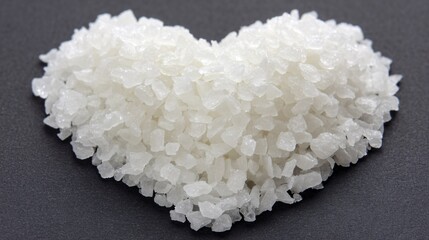 conceptual illustration where the grains of salt form a shimmering constellation in the shape of a heart, symbolizing its role in preserving flavor and as a fundamental element in life. The 